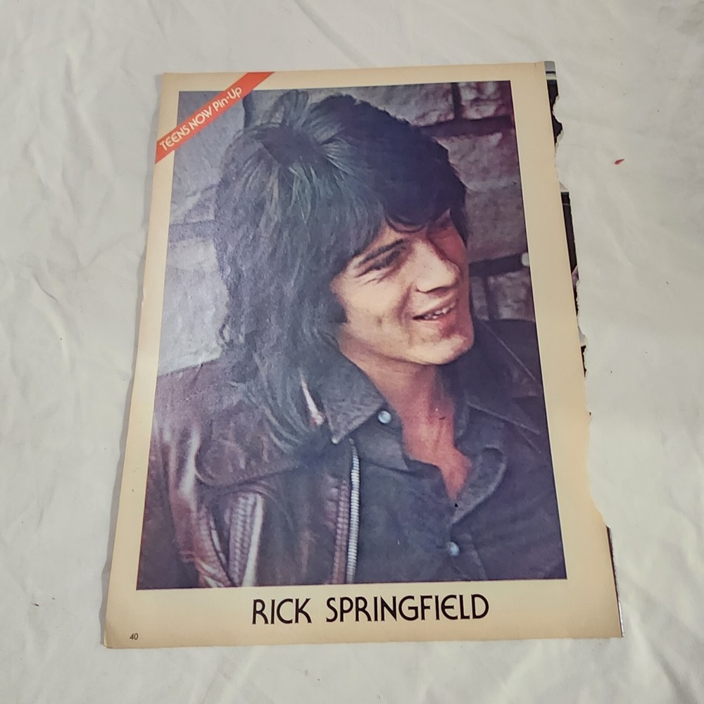 Rick Springfield Michael Lloyd double-sided pinup clipping vintage 1970s 8x10
